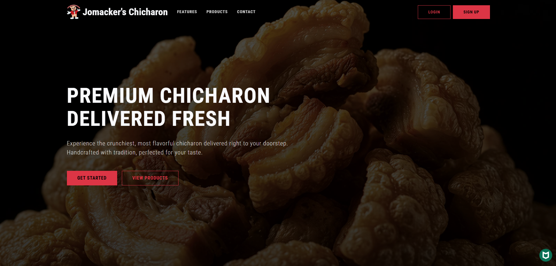 Jomacker's Chicharon website screenshot