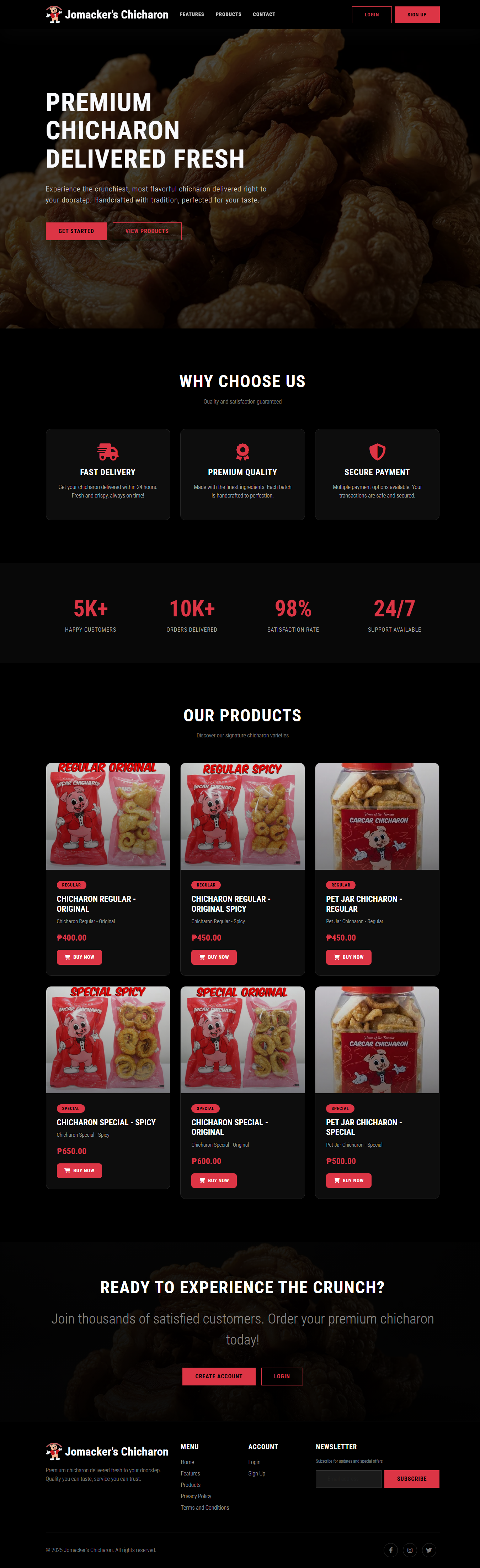 Carcar Chicharon website screenshot