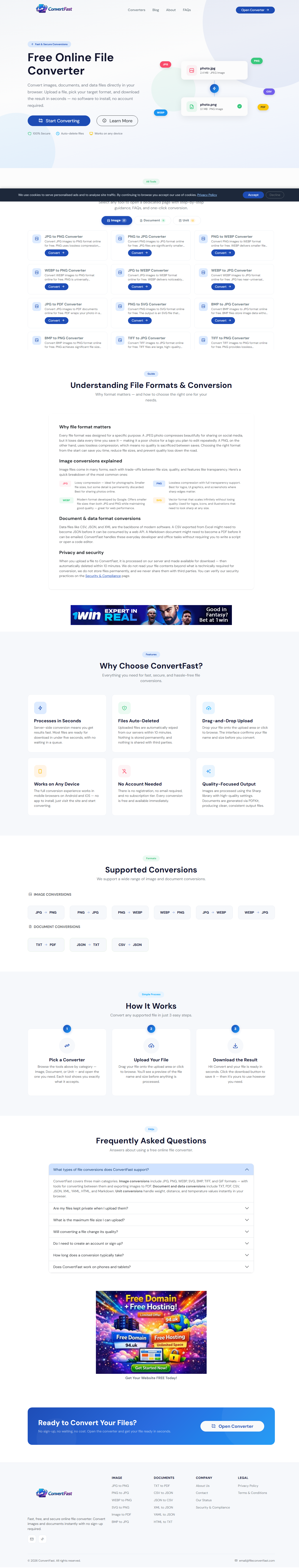 ConvertFast website screenshot